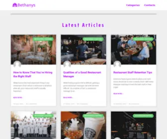 Bethanys.co.nz(A Storehouse for every restaurant information you need to know) Screenshot