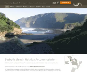 Bethellsbeach.com(Bethells Beach Accommodation & Holiday Homes) Screenshot