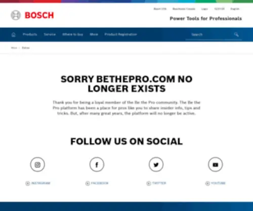 Bethepro.com(Bosch Power Tools) Screenshot