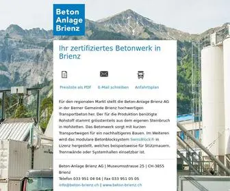 Beton-Brienz.ch(Ihr zertifiziertes Betonwerk in Brienz) Screenshot