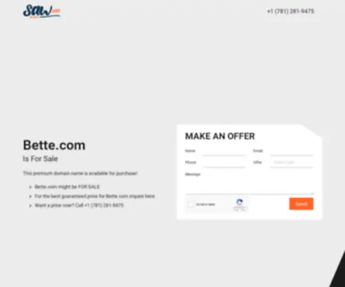 Bette.com(Domain name is for sale) Screenshot