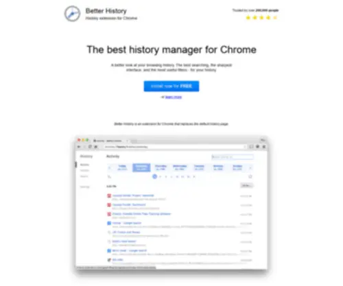 Better-History.com(Better History for Chrome) Screenshot