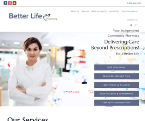 Betterlifenj.com(Better Life Pharmacy) Screenshot