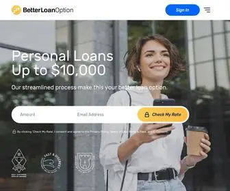 Betterloanoption.com(Personal Loans Up to $10) Screenshot