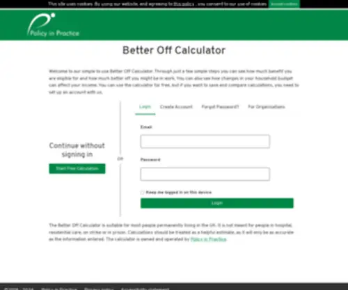 Betteroffcalculator.co.uk(Award-winning benefits calculator. check benefits eligibility to ensure household income) Screenshot
