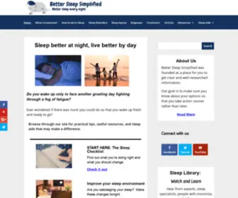 Bettersleepsimplified.com(Clear information about your options to deal with insomnia and sleep issues) Screenshot