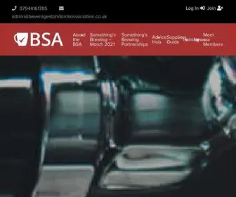 Beveragestandardsassociation.co.uk(Beverage Standards Association page welcomes member & supporters) Screenshot