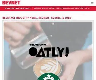 Bevnet.com(Covering the business of the beverage industry) Screenshot