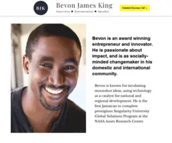 Bevonjamesking.com(The Official Website of Bevon King) Screenshot