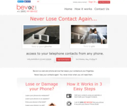 Bevoz.com(Your Phonebook Anywhere From Any Telephone In Case Of Emergency) Screenshot