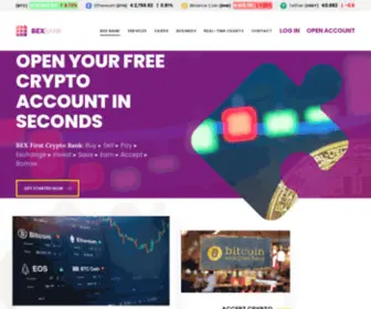 Bexbank.com(BEX First Crypto Bank) Screenshot