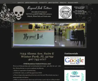 Beyondinktattoo.com(Custom Tattoos and Body Piercing) Screenshot