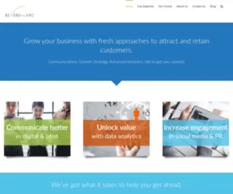 Beyondthearc.com(Full-service digital B2B Content Marketing with a CX perspective. In-house data science team) Screenshot