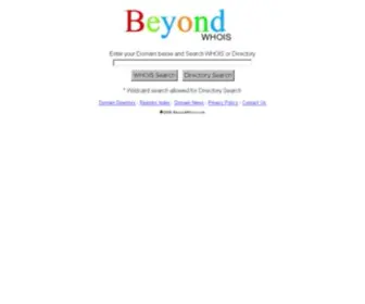BeyondWhois.com(Domain names) Screenshot