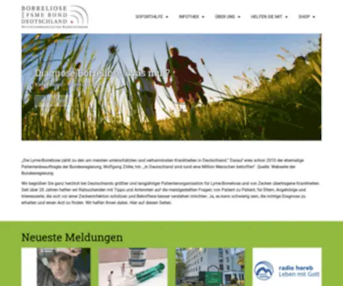 BFBD.de(Zur offiziellen Website des Borreliose und FSME Bund Deutschland e.V) Screenshot