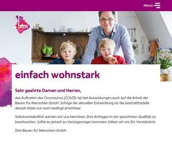 BFM-Wohnen.de(Bauen für Menschen GmbH) Screenshot