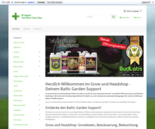 BG-Support.de(BG-Support Ihr Growshop, Headshop und Bongshop im Norden) Screenshot