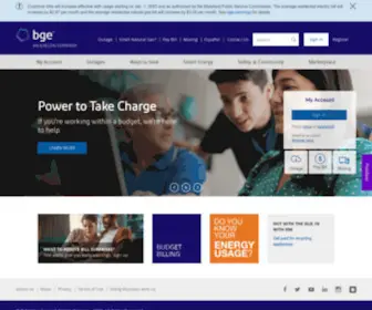 Bge.com(Baltimore Gas and Electric Company) Screenshot