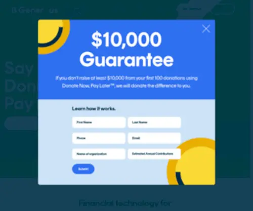 Bgenerous.com(Give Now Pay Later) Screenshot