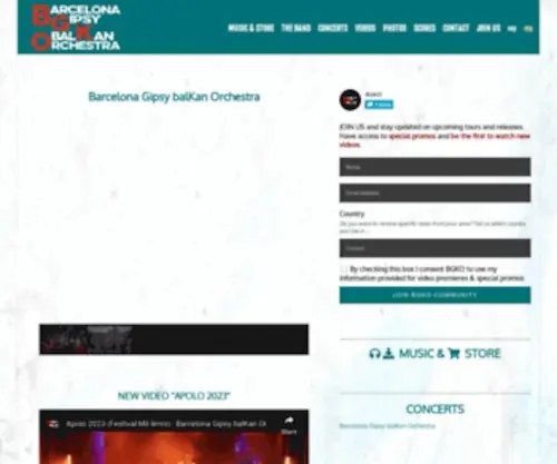 Bgko.org(BGKO Barcelona Gipsy balKan Orchestra) Screenshot