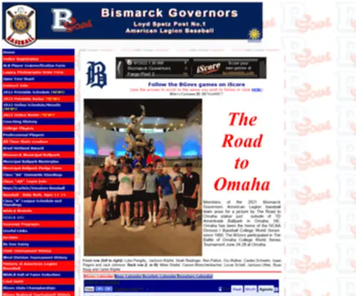 Bgovs.org(Bismarck Governors American Legion Baseball Team) Screenshot