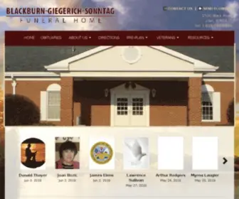 BGsfuneralhome.com(Blackburn-Giegerich-Sonntag Funeral Home) Screenshot