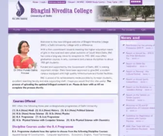 Bhagininiveditacollege.in(University of Delhi) Screenshot