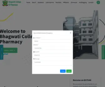 Bhagwatipharmacy.com(Bhagwati College Of Pharmacy) Screenshot