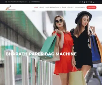 Bharathpaperbagmachine.com(Paper bag making machine manufacturer in TamilNadu & Gujarat) Screenshot