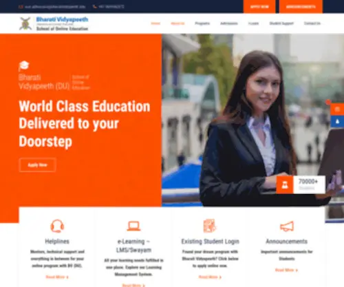 Bharatividyapeethonline.com(School of Online Education) Screenshot