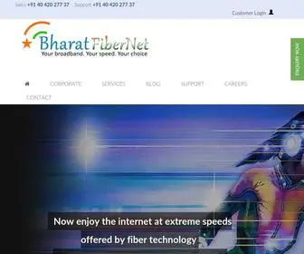Bharatvoip.com(Broadband Internet Service Providers in Hyderabad. Bharat Fibernet) Screenshot