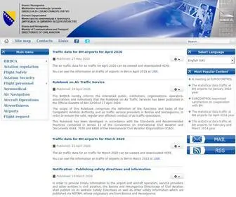 BHdca.gov.ba(Bosnia and Herzegovina Directorate of Civil Aviation) Screenshot