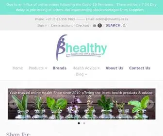 Bhealthy.co.za(Trusted online Health Store since 2010 for quality) Screenshot