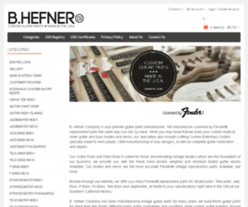 Bhefner.com(FENDER GUITAR PARTS) Screenshot