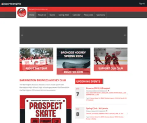 BHshockey.net(Barrington Broncos Hockey Club) Screenshot