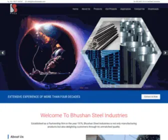 Bhushanpipes.com(Bhushan Steels) Screenshot