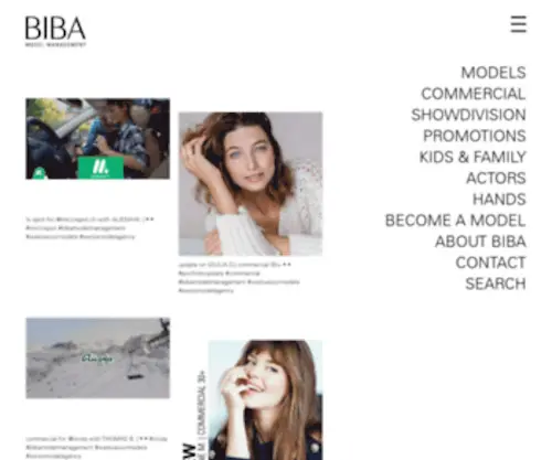 Bibamodel.com(Biba model management) Screenshot