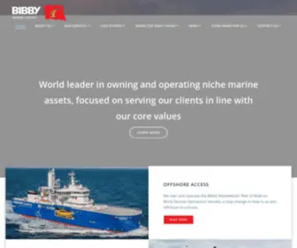 Bibbymarine.com(World leader in owning and operating niche marine assets) Screenshot