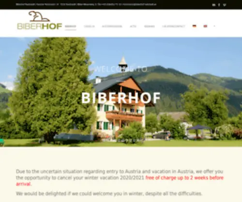 Biberhof-Radstadt.at(Biberhof Radstadt) Screenshot