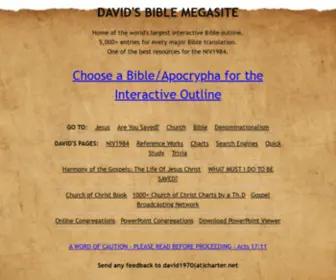 Biblemegasite.com(David's Bible Megasite) Screenshot