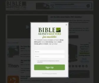 Biblemoneymatters.com(Christian personal finance blog) Screenshot