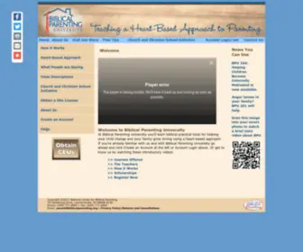 Biblicalparentinguniversity.com(Parent Training Using a Heart) Screenshot