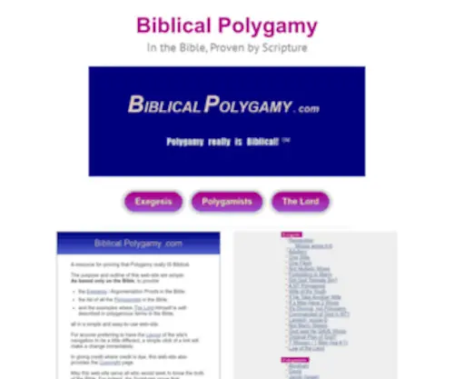 Biblicalpolygamy.com(A resource) Screenshot