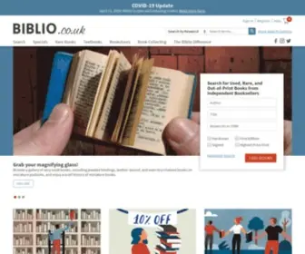 Biblio.co.uk(Used Books and Rare Books from Antiquarian Booksellers) Screenshot