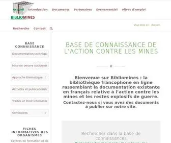 Bibliomines.org(Base de connaissances de l'action contre les mines) Screenshot