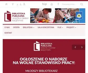 Bibliotekaradzymin.pl(Biblioteka Publiczna Miasta i Gminy Radzymin) Screenshot