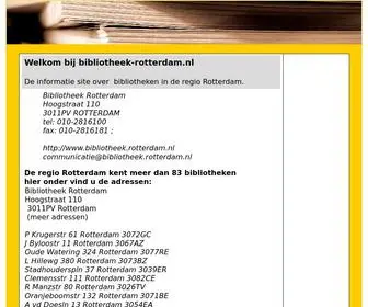Bibliotheek-Rotterdam.nl(Bibliotheek Rotterdam algemene en gemeentelijke Bibliotheken informatie) Screenshot