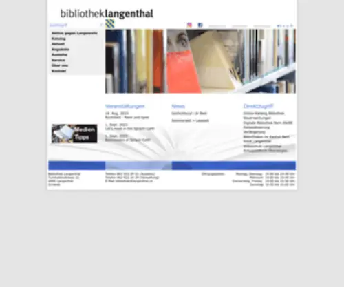 Bibliothek-Langenthal.ch(Regionalbibliothek Langenthal Online) Screenshot