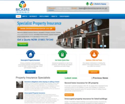 Bickersinsurance.co.uk(Unoccupied Property Insurance Specialists) Screenshot