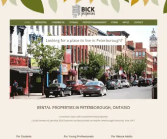 Bickproperties.com(Condos & Homes for Rent in Peterborough) Screenshot